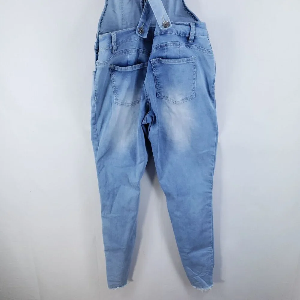 Traffic Jeans Wear Destroyed Fashion Overalls Women's Size 29 Light Wash - Picture 6 of 9